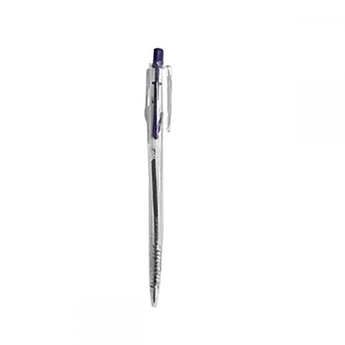 Transparent ballpoint pen with clip blue 0.8mm new