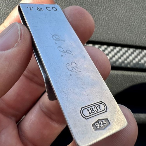 Tiffany & Co money clip used, 925 silver mark