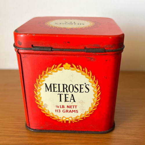 Melroses 1950 metal tea tin used