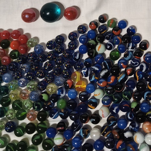 Glass marbles like new, set of 360 pieces