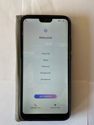 Huawei P20 Lite 4GB/64GB μεταχειρισμένο, μαύρο, με κίτρινη γραμμή στην οθόνη