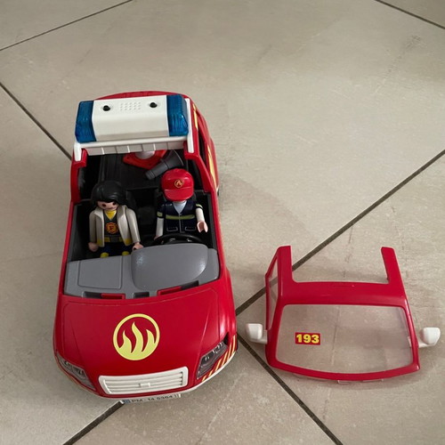 Playmobil three fire trucks used in excellent condition