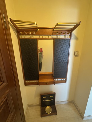 Vintage hallway set used, coat rack and umbrella stand 100x120