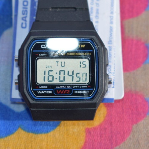 Casio F-91W Digital Watch New, Black Resin Strap