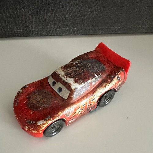 Lightning McQueen Cars toy used like new, collectible worn look