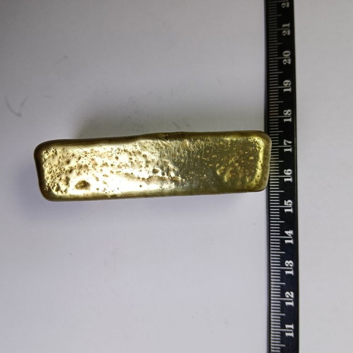 Brass bar used, 293 grams, collectible with hook stamp