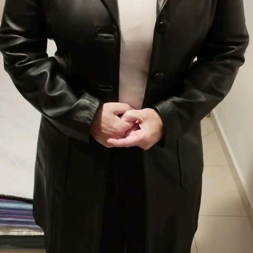 Damiano K. Milano leather coat black like new, custom-made