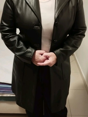 Damiano K. Milano leather coat black like new, custom-made