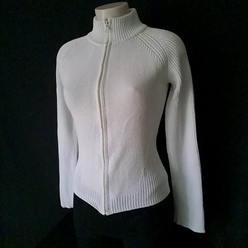 Naf Naf knitted cardigan like new, fitted, white, size L