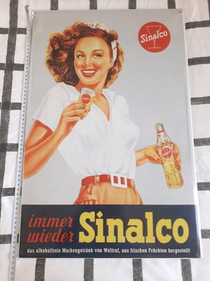 Vintage SINALCO metal enamel advertising sign like new