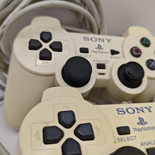 Sony PlayStation 2 controllers ceramic white used, set of 2