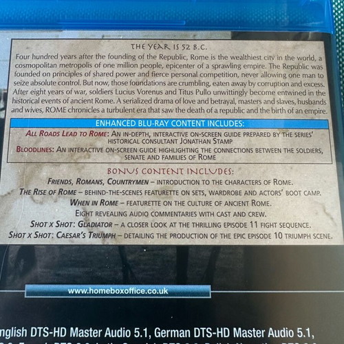 Rome Blu-Ray like new with Greek subtitles, complete seasons