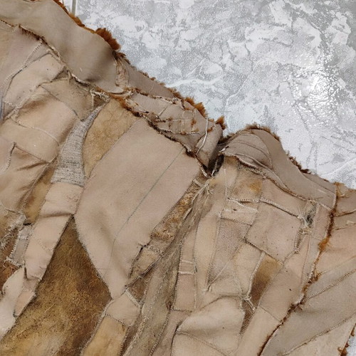 Leather fur rug used