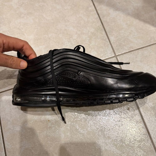 Air Max 97 like new, collectible leather sneakers, size 46, black