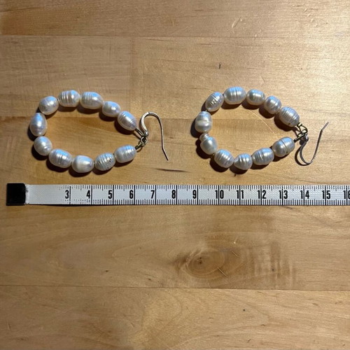 Freshwater pearl earrings used