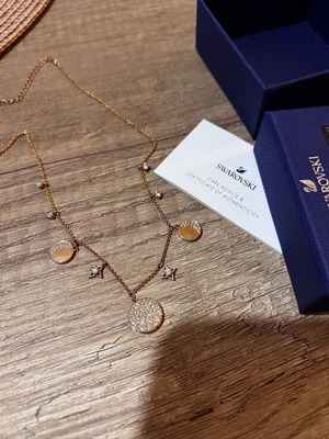 Swarovski κολιέ ροζ χρυσό καινούργιο