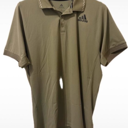 Adidas khaki tennis polo shirt like new, large