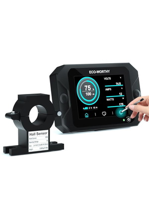 Battery Monitor 300A 12V/24V/36V/48V 3.5-Inch Touchscreen with Alarm