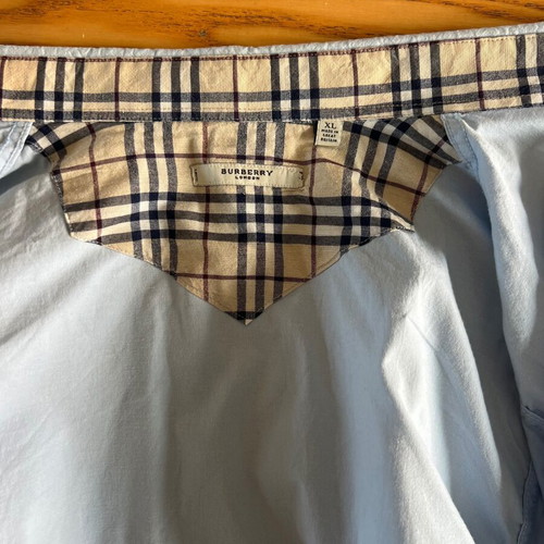 Burberry London women's shirt, vintage baby blue, slim fit