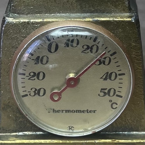 Brussels Thermometer used, vintage brass decorative item