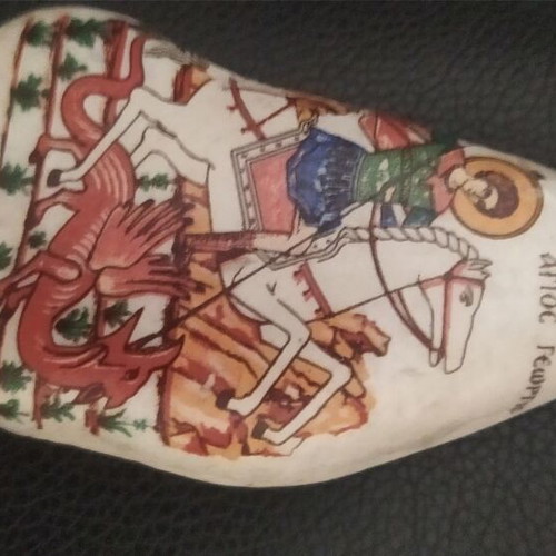 Saint George embossed stone like new
