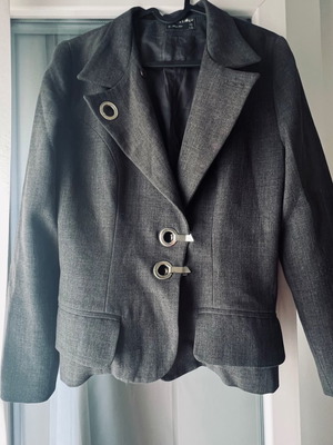 Women's jacket used, gray, size 38 with clips