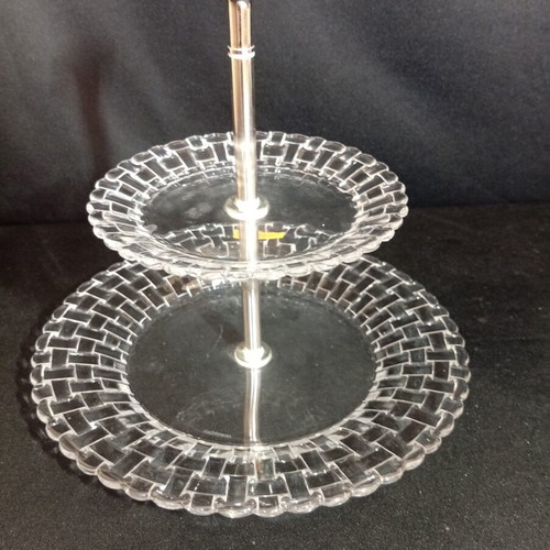 Nachtmann Bossa Nova two-tier serving tray, crystal