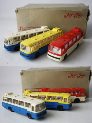 Joy Toy No 51 Mercedes Benz λεωφορεία vintage 70's, σετ 3 τεμαχίων, καινούργια
