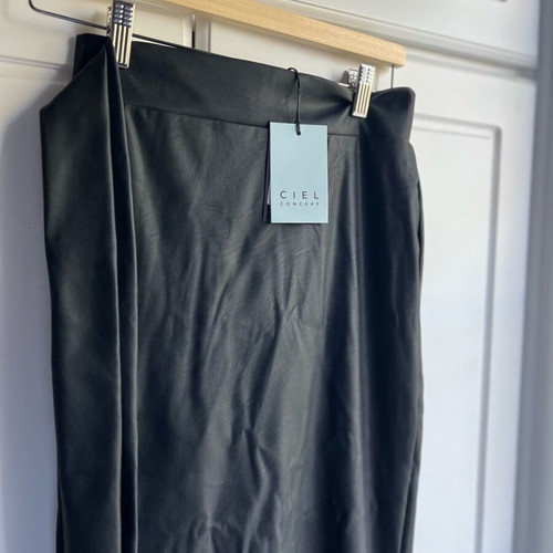 Leather midi versatile skirt Ciel Concept new, black, one size