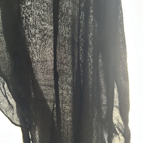 Black pareo semi-transparent with ruffles, like new, size S