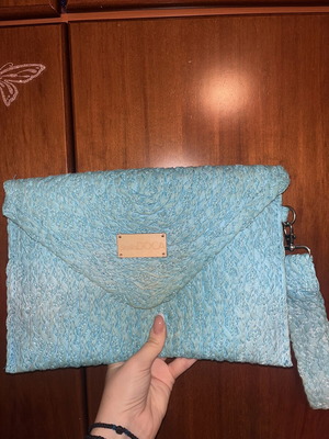 Straw clutch bag Doca like new, turquoise