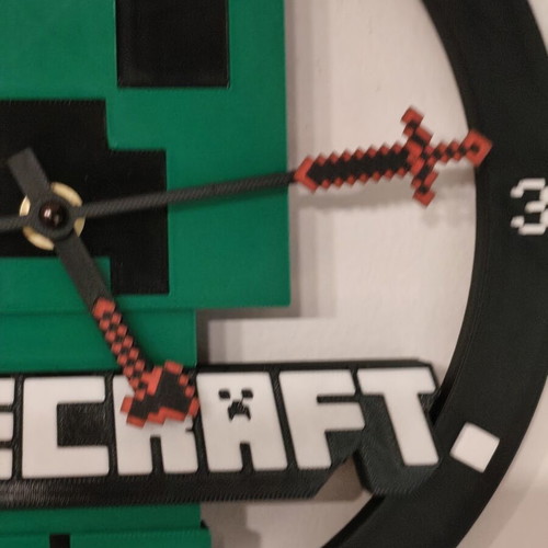 Minecraft wall clock Creeper 3D printed new, analog quartz