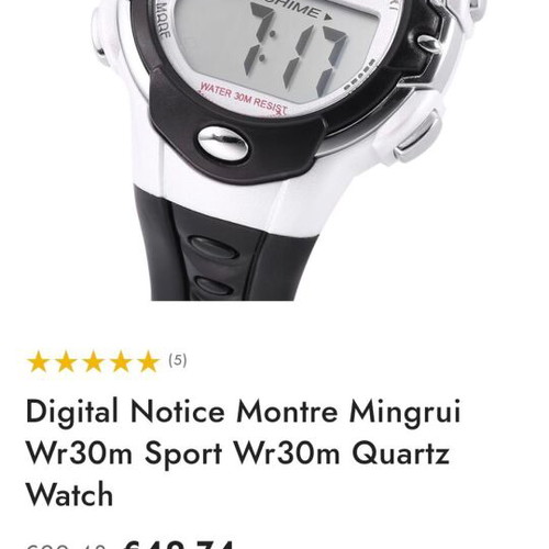Digital Notice Montre Mingrui Kids Quartz Watch 30m Water Resistant like new