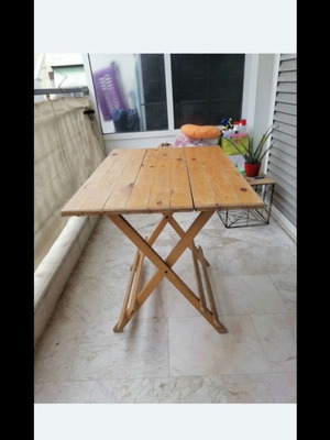 Τραπέζι μπαλκονιού ξύλινο μεταχειρισμένο, 80x57 εκ.