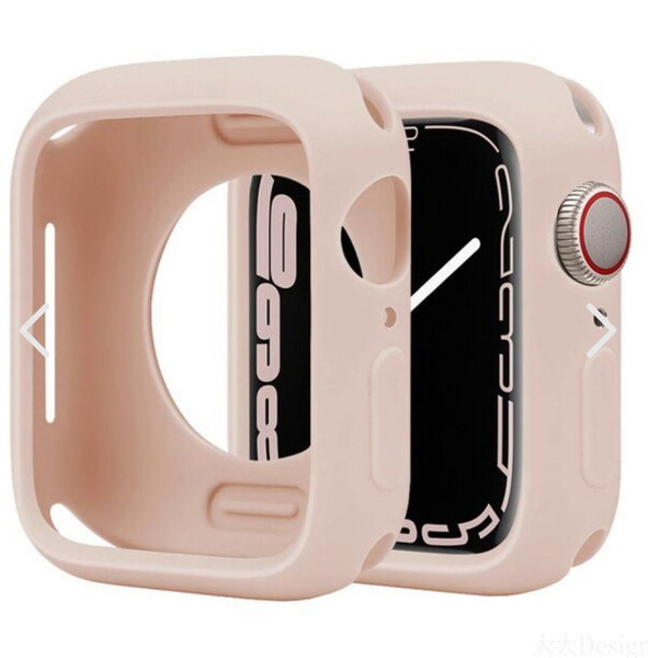 Soft Silicone Case Apple Watch 45mm & Λουράκι Ροζ