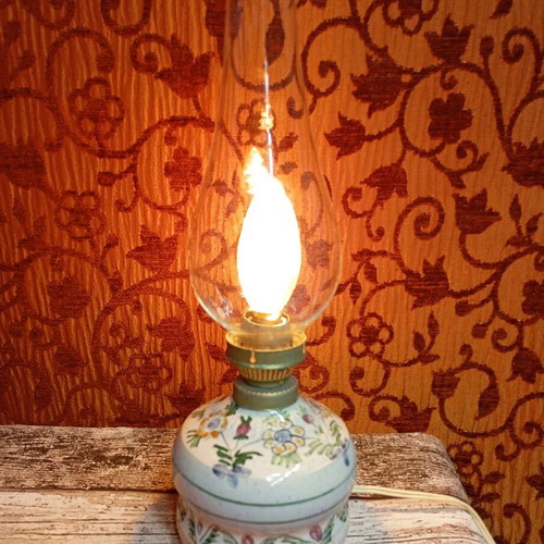 Skyrian handmade lamp used with Edison filament bulb