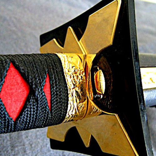 Japanese Ninja collectible, 24K gold plated, handcrafted, 98cm with 5 accessories