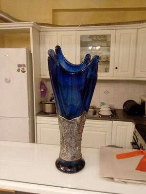 Murano vase used 59 cm handmade, collectible, made in Italy