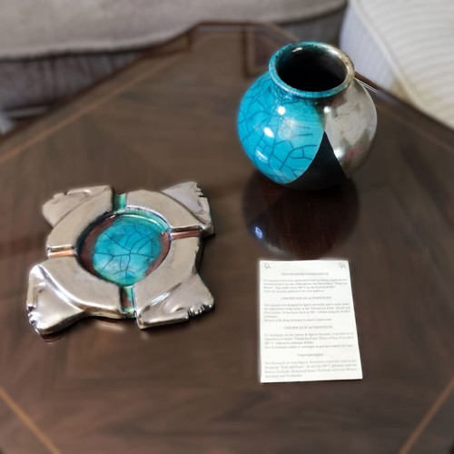 Raku Ceramic Set by Spyros Arvanitis new with certificate