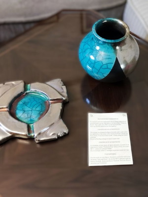 Raku Ceramic Set by Spyros Arvanitis new with certificate