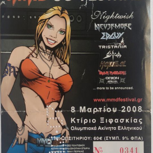 March Metal Day Festival ticket 8-3-2008, like new, with Nightwish