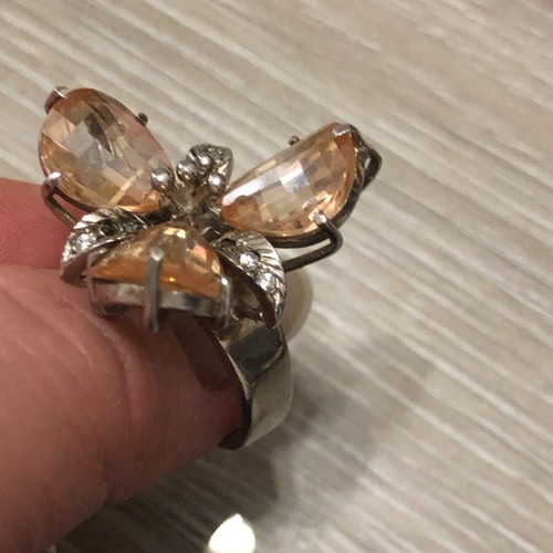 Silver 925 ring used with semi-precious stones, size 57