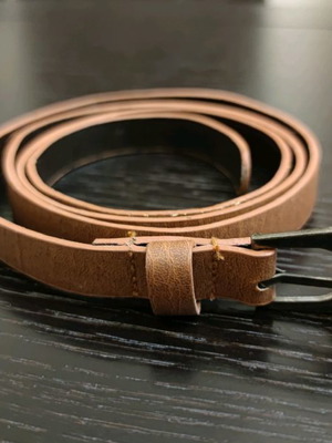 Women's thin tan belt used, length 110 cm