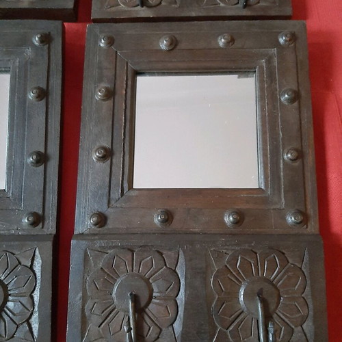 Woodcarved mirrors used, antiques from the 60s, set of 4