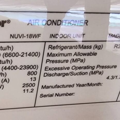 Inventor Neo NUVI-18WF/NUVO-18 air conditioner with WiFi