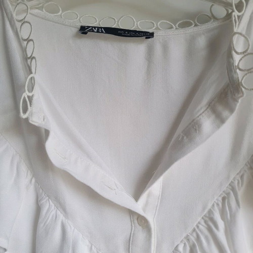 Zara white blouse small like new cotton