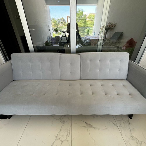 Sofa bed like new, modern design, light gray