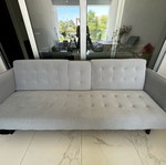 Sofa bed like new, modern design, light gray