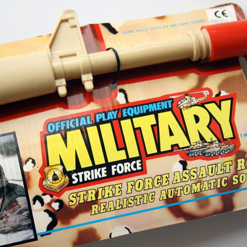 Manley AR-15 vintage 1991 friction mechanism toy gun, USA Strike Force