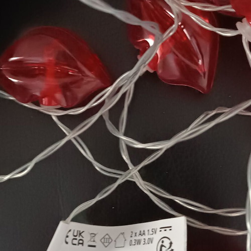 Lip-shaped string lights like new, set of 10 pieces